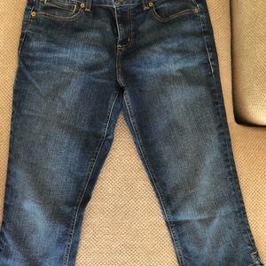 Blue jean crop pants